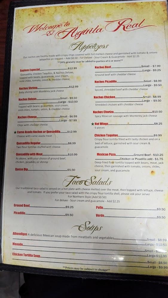 El Aguila Real Menu image 2